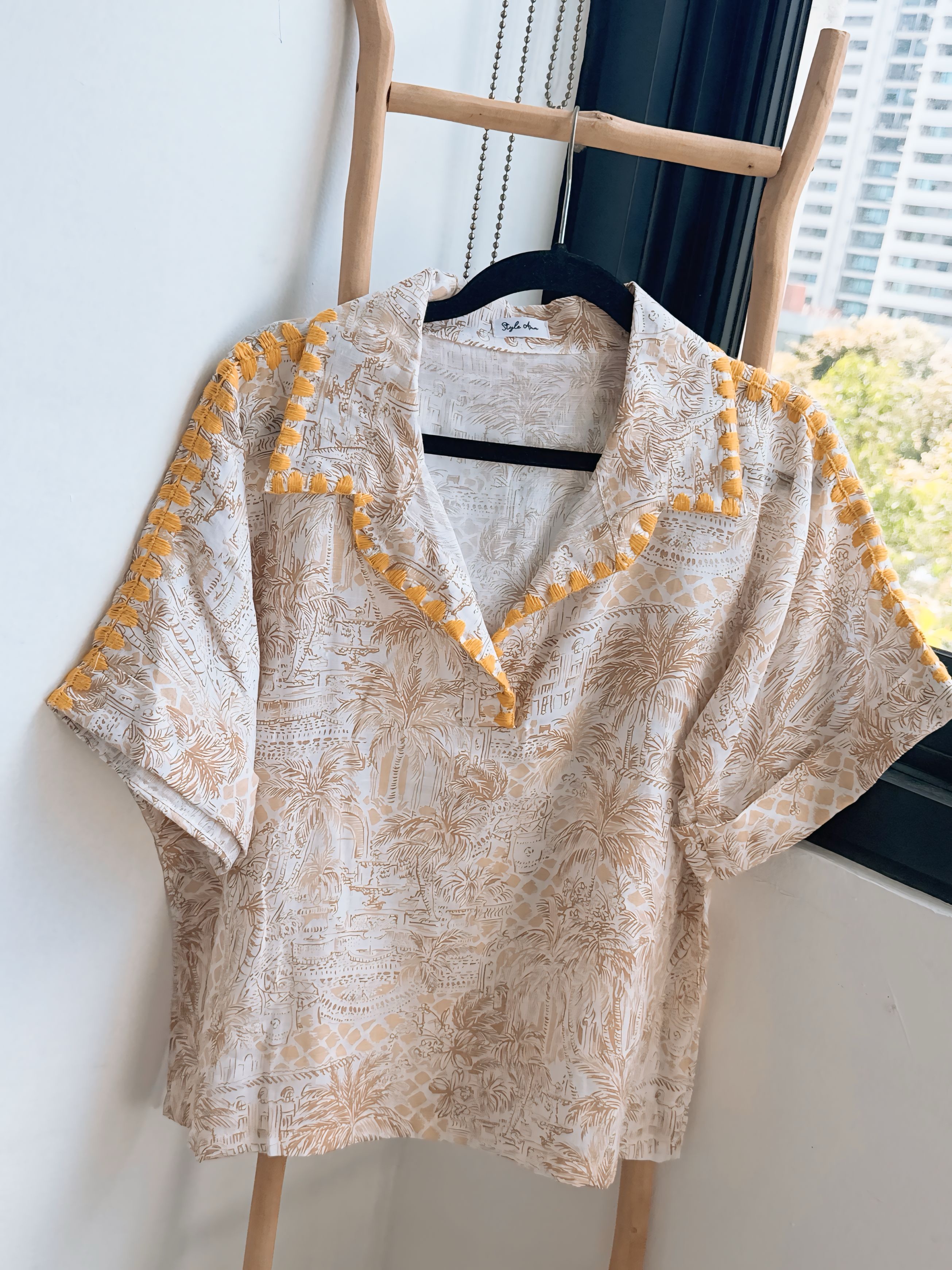 Maya Embroidered Blouse (Printed)