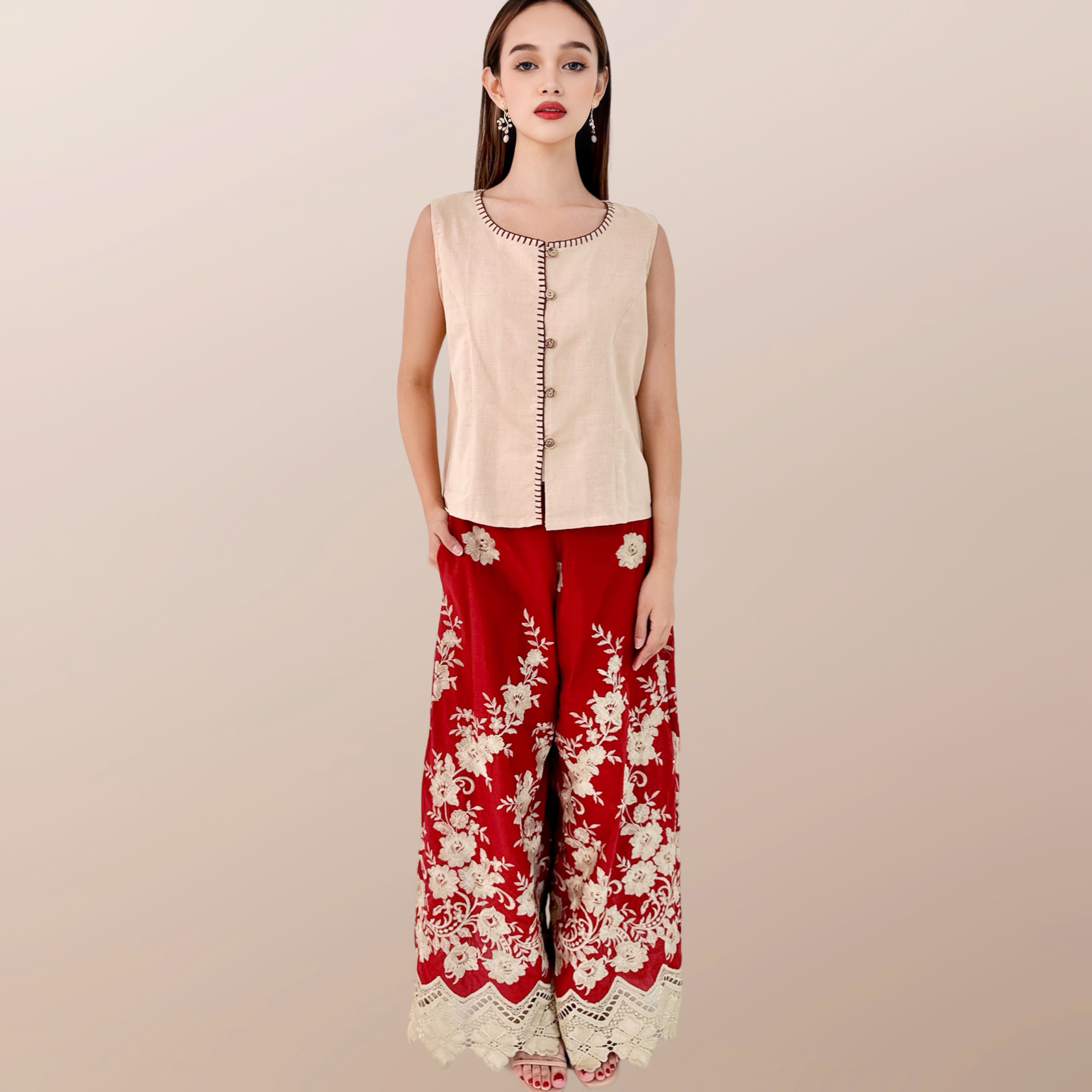 Amira Pants (Deep Red)