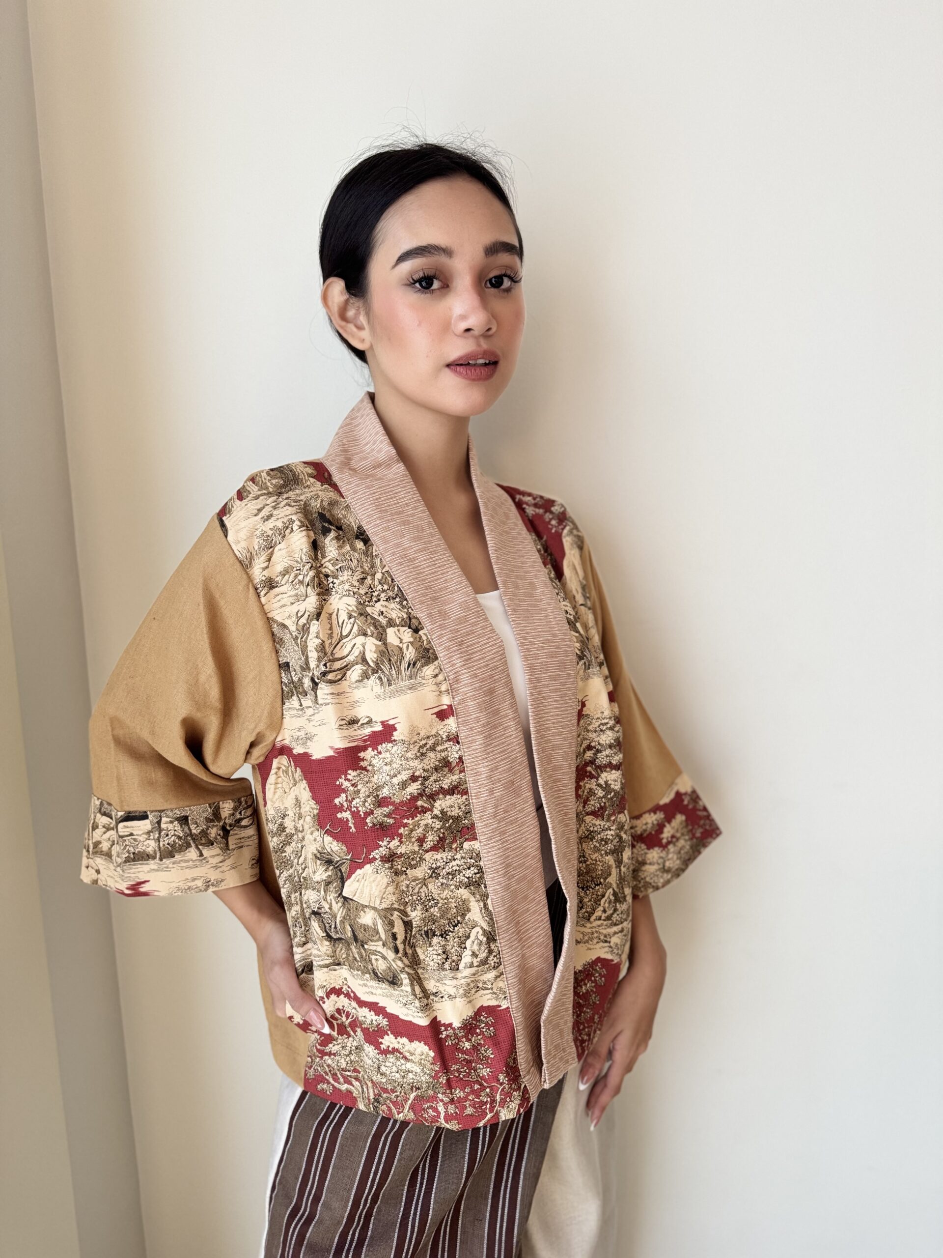 Camari Jacket- Burgundy Toile
