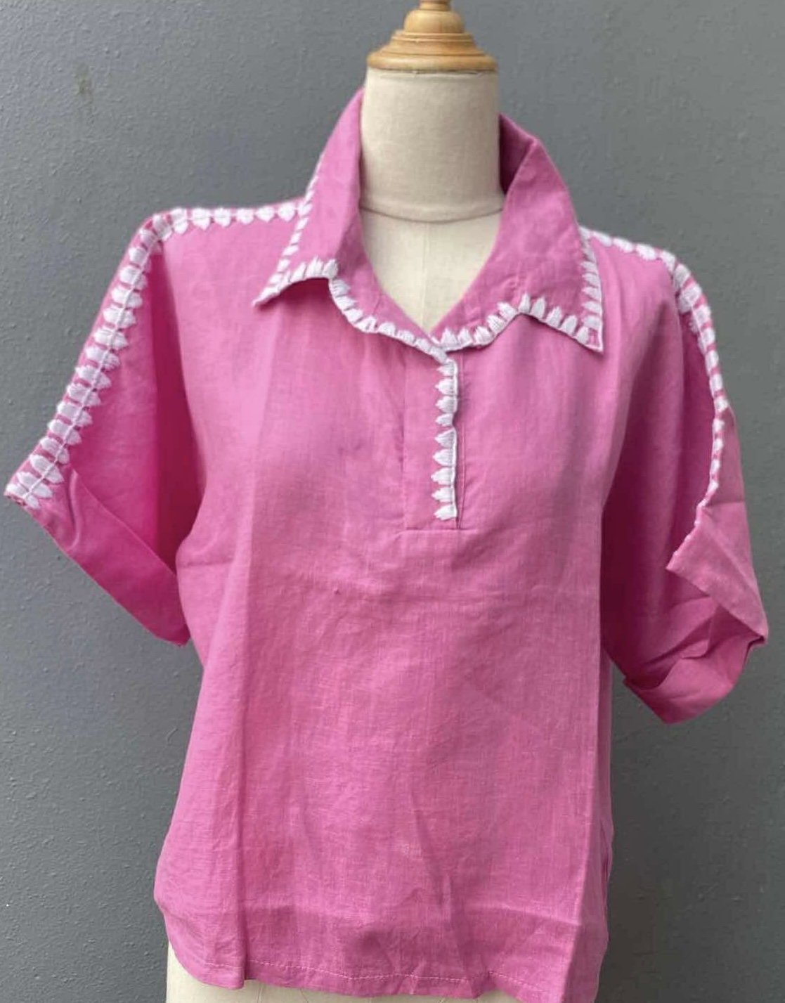 Maya Embroidered Blouse (Pink)