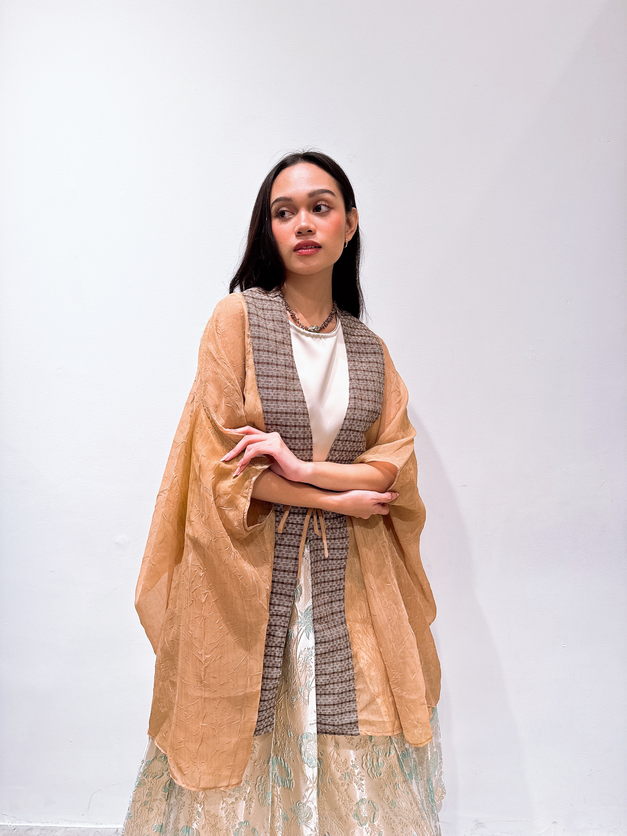 Anita Cape Vest (Tan)