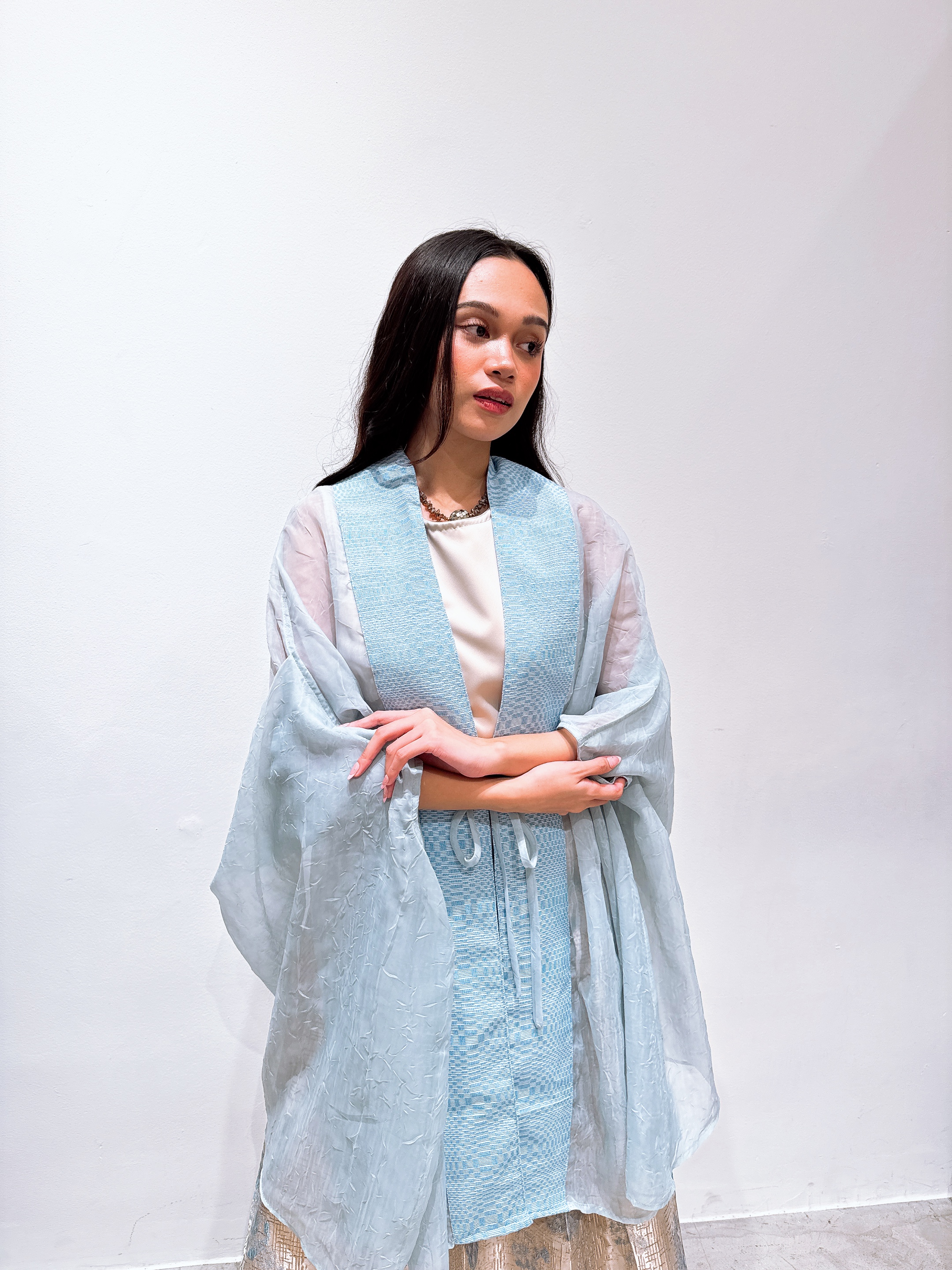 Anita Cape Vest (Light Blue)