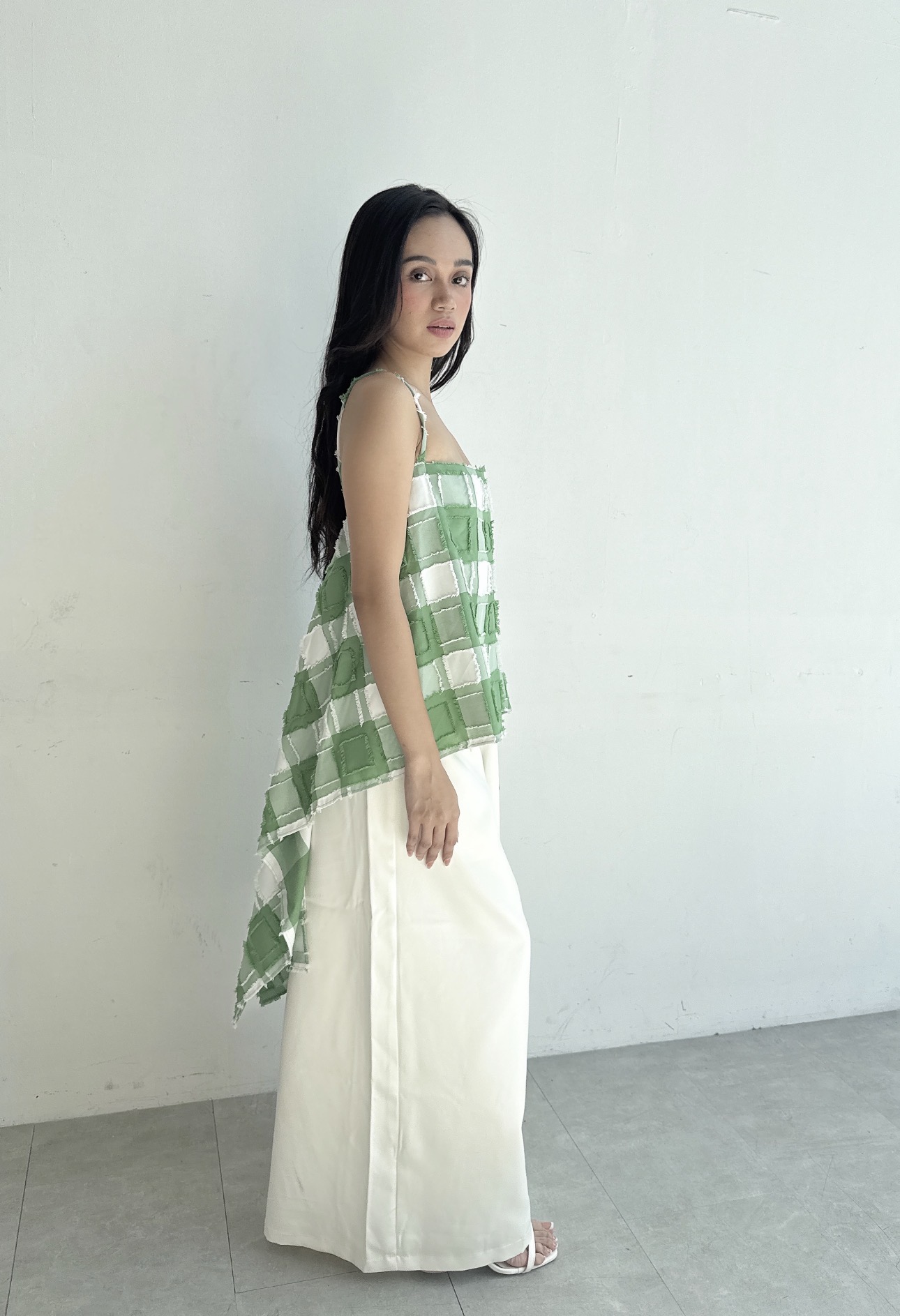 Lia Top (Checkered Green)