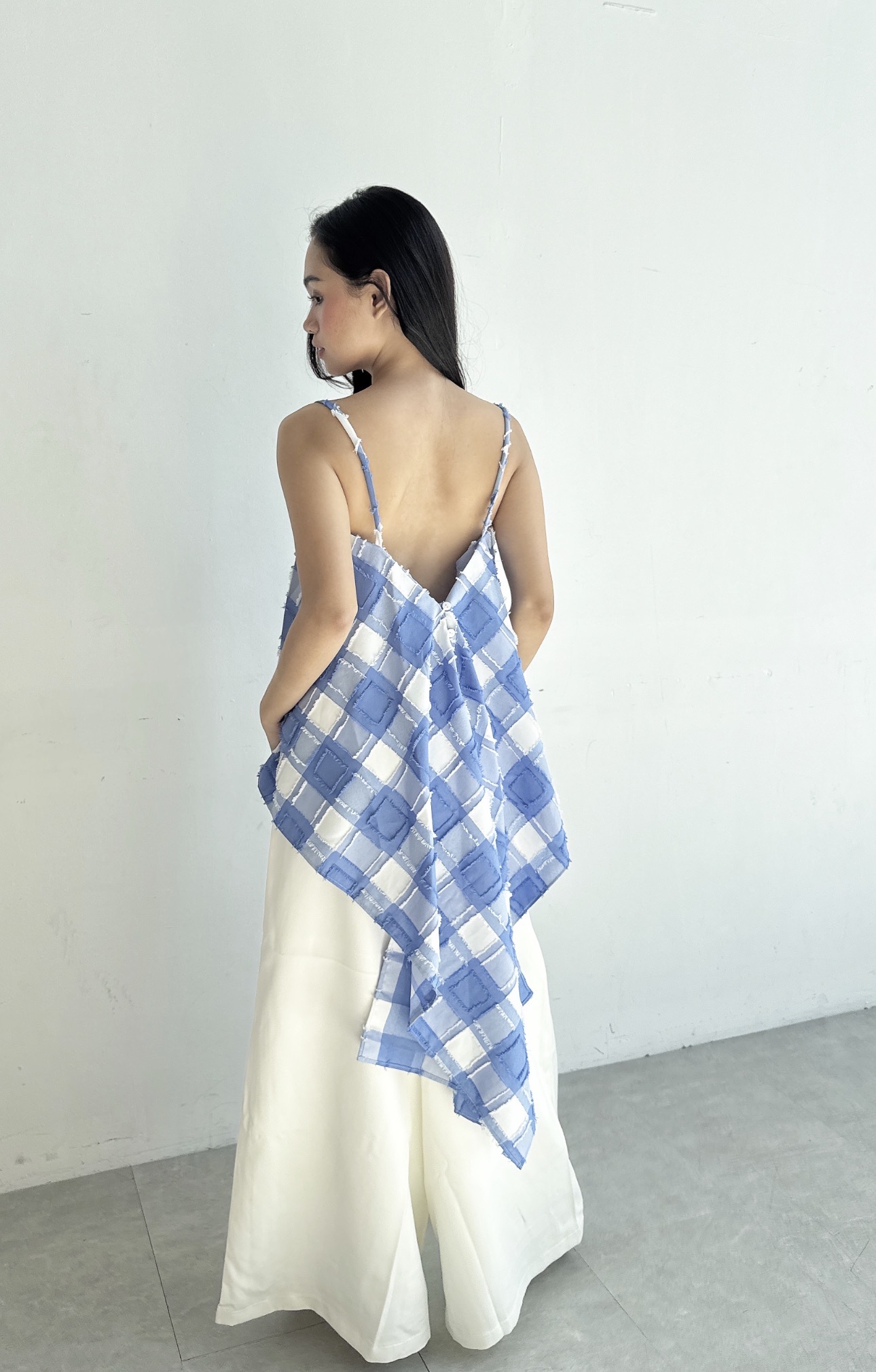Lia Top (Checkered Blue)