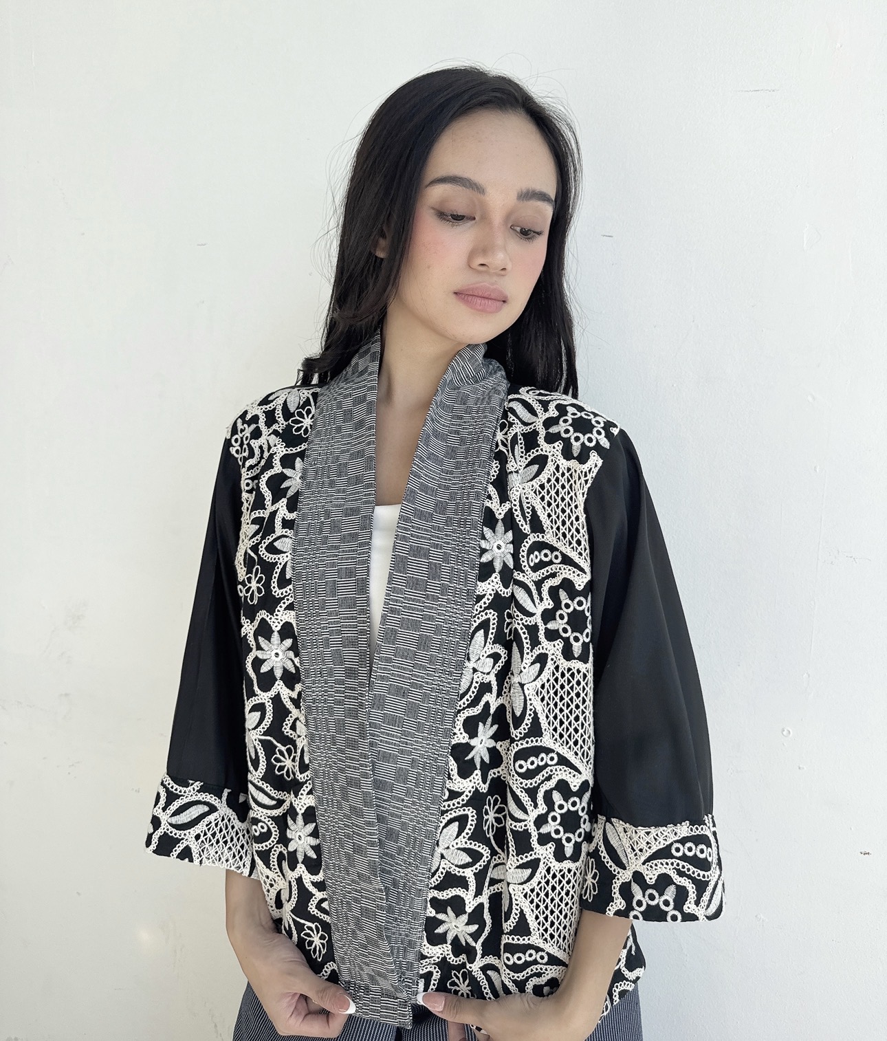 Camari Jacket- Black Embroidered Lace